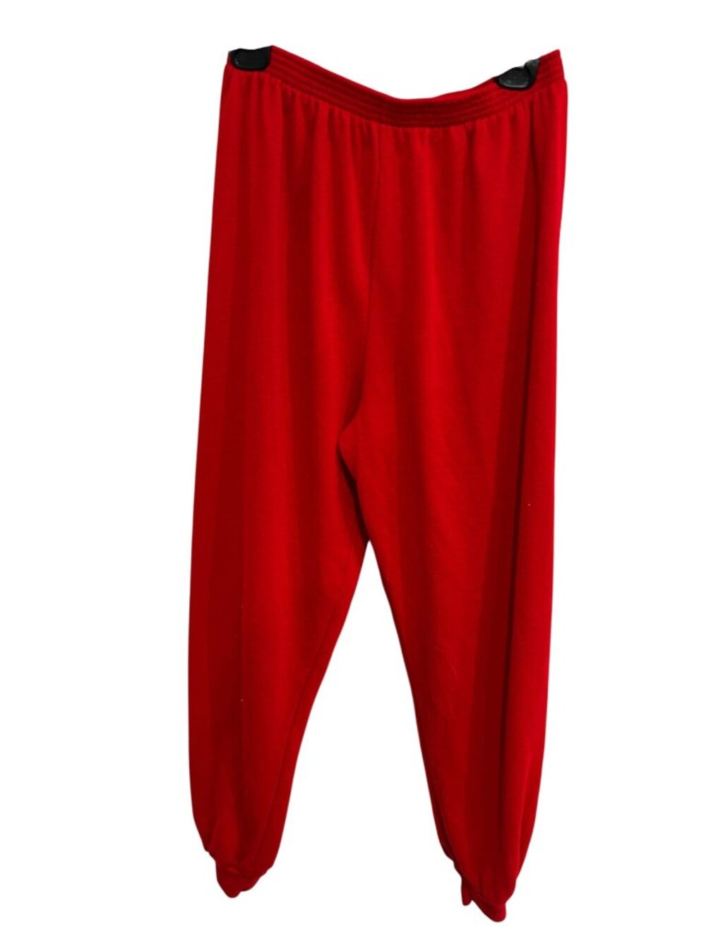 Large Red Acrylic Elastic Waist Lounge Jogger Pants Cozycore Casual Retro